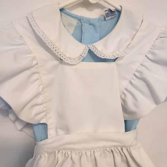 Vintage Alice in Wonderland Costume Dress Girl’s 6 Blue White Rabbit Embroidery - Picture 3 of 14
